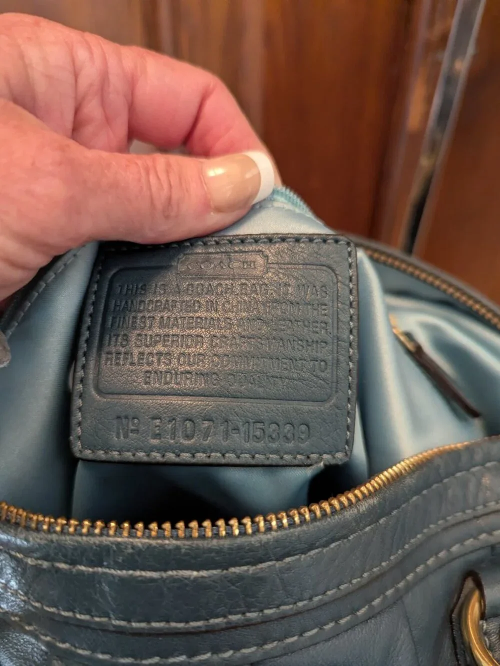 Coach Kristin Teal Leather Satchel Handbag